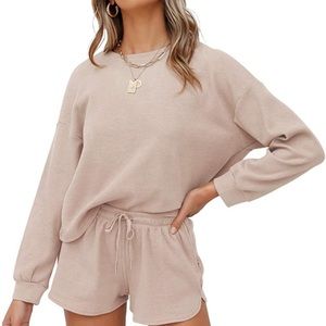 Beige loungewear co-ord matching set